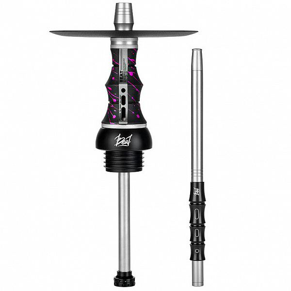 Кальян Alpha Hookah Beat Splash Grumpy прозрачная колба (Черный,Розовый, 40 см) в Севастополе