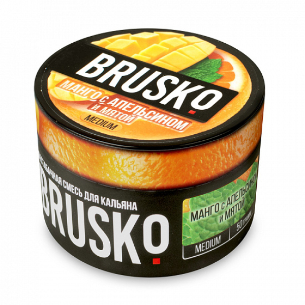 Смесь Brusko Medium Манго апельсин мята 50 грамм в Севастополе
