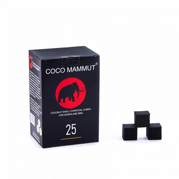 Уголь Cocomammut 25мм для кальяна - 1кг (72 шт) в Севастополе