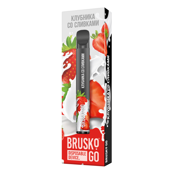 Одноразовая электронная сигарета Brusko Go Клубника Со Сливками 800 затяжек в Севастополе