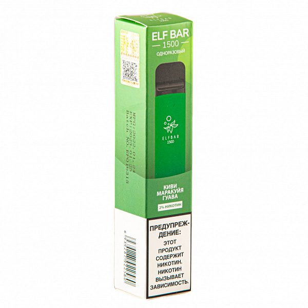 ELFBAR KIWI PASSION FRUIT GUAVA, 1500 тяг в Севастополе