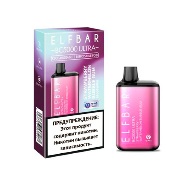 Elfbar BC5000 (Клубничная арбузная жвачка), 5000 тяг в Севастополе