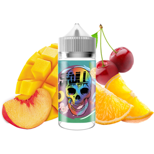 Жидкость SKULL Fruit Bomb (Персик Мандарин Ледяная Вишня) (100 мл, 0 мг/мл) в Севастополе