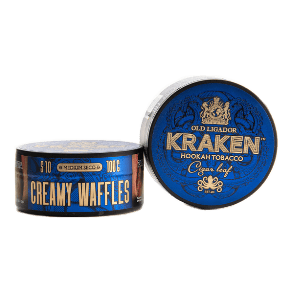 Табак Kraken Medium Seco Creamy Waffles (Сливочные вафли) 100 гр в Севастополе