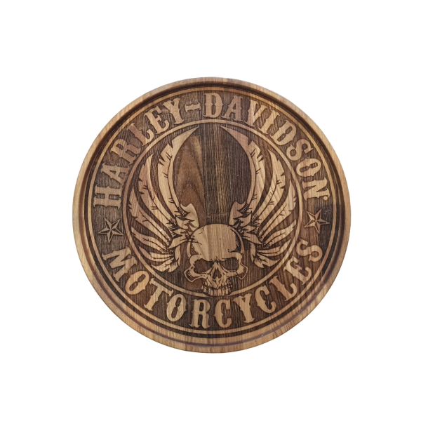 ХукаСтол Поднос Harley Davidson (Коричневый, Бук) для кальяна в Севастополе