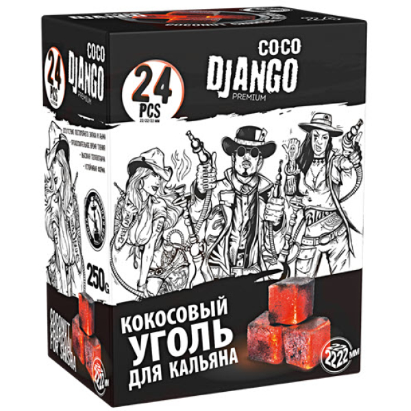 Уголь Coco Django для кальяна 24 шт в Севастополе