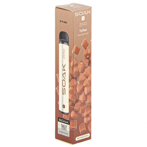 SOAK X ZERO Toffee 1500 затяжек (без никотина) в Севастополе