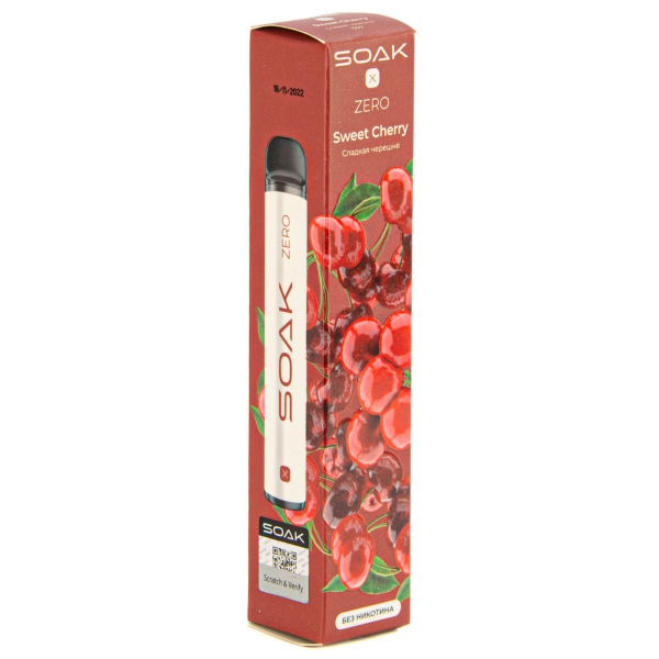 SOAK X ZERO Sweet cherry 1500 затяжек (без никотина) в Севастополе