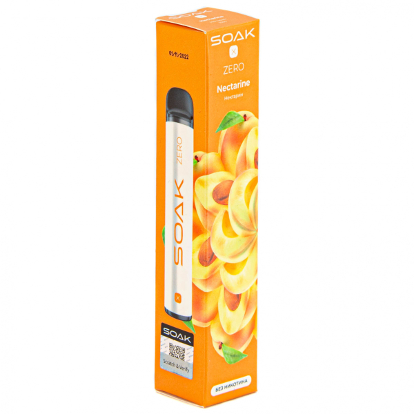 SOAK X ZERO Nectarine 1500 затяжек (без никотина) в Севастополе