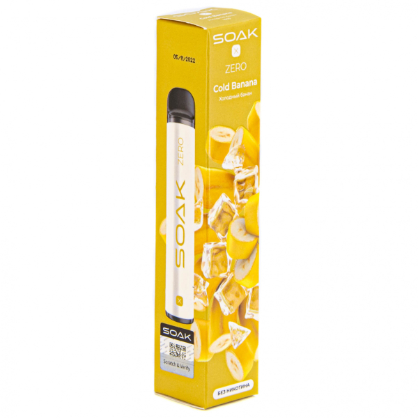 SOAK X ZERO Cold banana 1500 затяжек (без никотина) в Севастополе