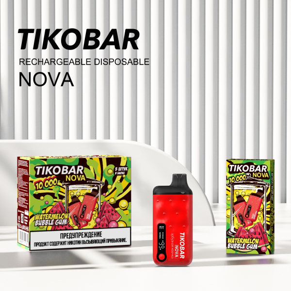 Электронка Tikobar Nova Арбузная Жвачка 10000 Затяжек в Севастополе