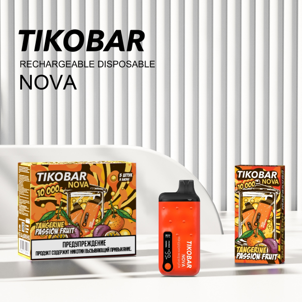 Электронка Tikobar Nova Мандарин Маракуйя 10000 Затяжек в Севастополе