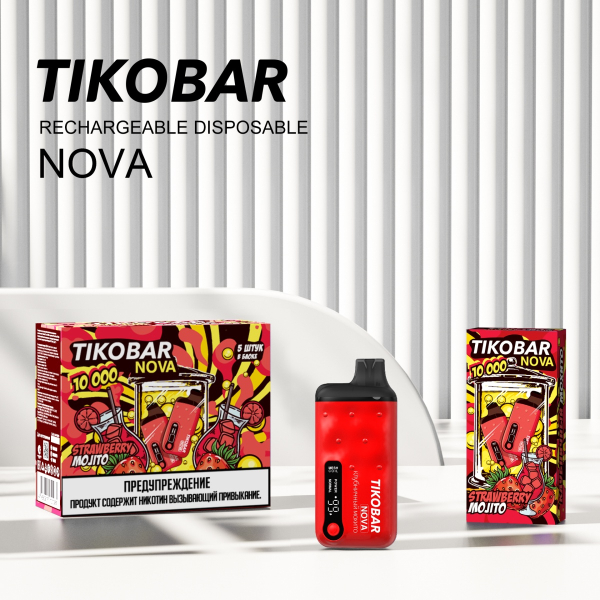 Электронка Tikobar Nova Клубничный Мохито 10000 Затяжек в Севастополе