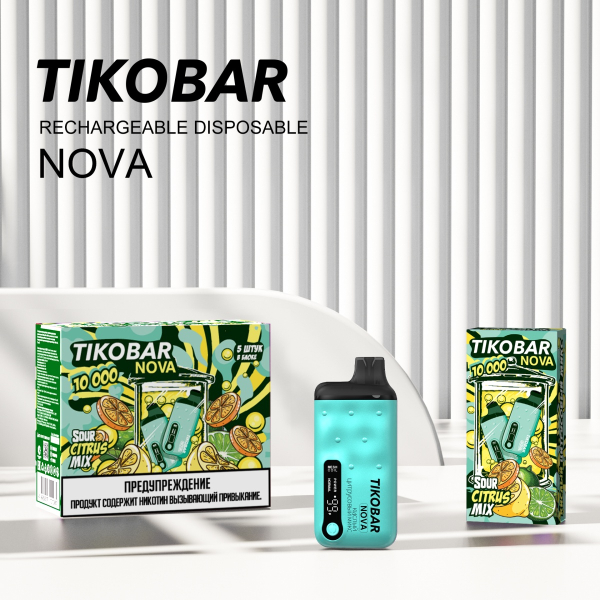 Электронка Tikobar Nova Кислый Цитрусовый Микс 10000 Затяжек в Севастополе