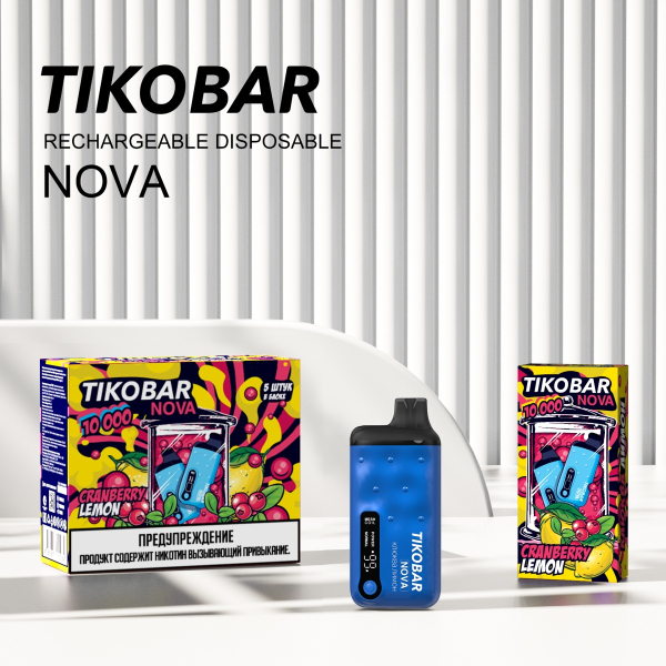 Электронка Tikobar Nova Клюква Лимон 10000 Затяжек в Севастополе