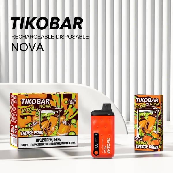 Электронка Tikobar Nova Манго Энергетик 10000 Затяжек в Севастополе