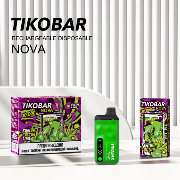 Электронка Tikobar Nova Киви Кактус Лайм 10000 Затяжек в Севастополе