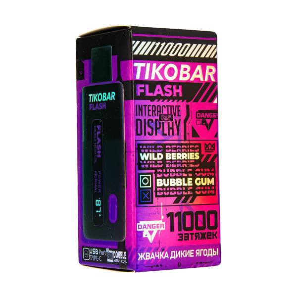 Электронка Tikobar Flash Жвачка Дикие Ягоды 11000 Затяжек в Севастополе