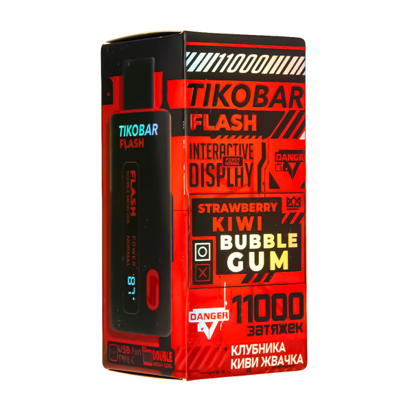 Электронка Tikobar Flash Клубника Киви Жвачка 11000 Затяжек в Севастополе