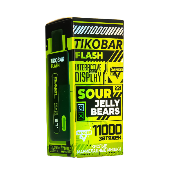 Электронка Tikobar Flash Кислые Мармеладные Мишки 11000 Затяжек в Севастополе