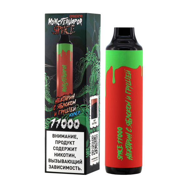 Электронка Monstervapor Space Нектарин Яблоко И Груша (11000 Затяжек) в Севастополе