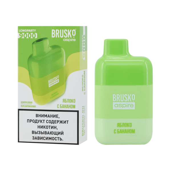 Электронка Brusko Longparty Яблоко И Банан (9000 Затяжек) в Севастополе