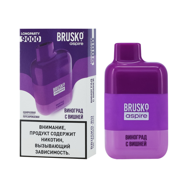 Электронка Brusko Longparty Виноград И Вишня (9000 Затяжек) в Севастополе