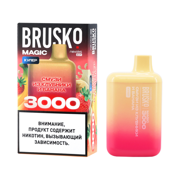 Электронка Brusko Magic Смузи Из Клубники И Банана (3000 Затяжек) в Севастополе