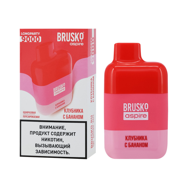 Электронка Brusko Longparty Клубника И Банан (9000 Затяжек) в Севастополе