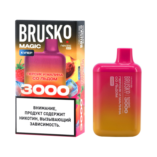 Электронка Brusko Magic Персик И Малина Со Льдом (3000 Затяжек) в Севастополе