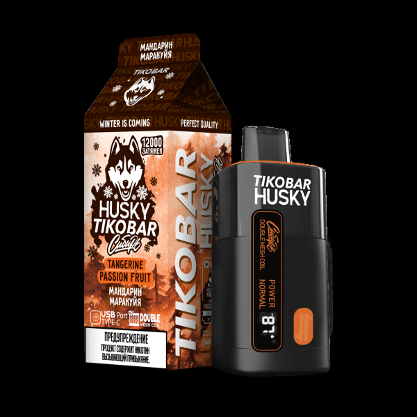 Электронка Tikobar Husky Сибирь Мандарин Маракуйя 12000 Затяжек в Севастополе
