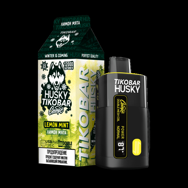 Электронка Tikobar Husky Сибирь Лимон Мята 12000 Затяжек в Севастополе
