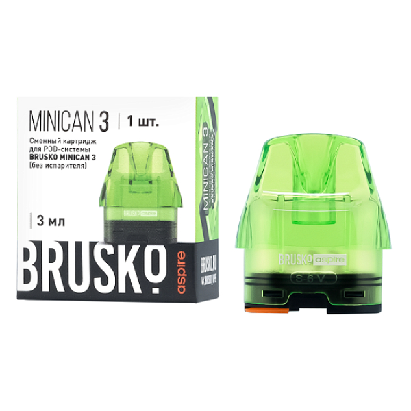 Сменный Картридж Brusko Minican 3, (Зелёный), 3 Мл, Упак. 1 Шт в Севастополе