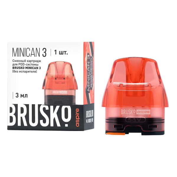 Сменный Картридж Brusko Minican 3, (Красный), 3 Мл, Упак. 1 Шт в Севастополе