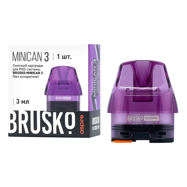 Сменный Картридж Brusko Minican 3, (Фиолетовый), 3 Мл, Упак. 1 Шт в Севастополе