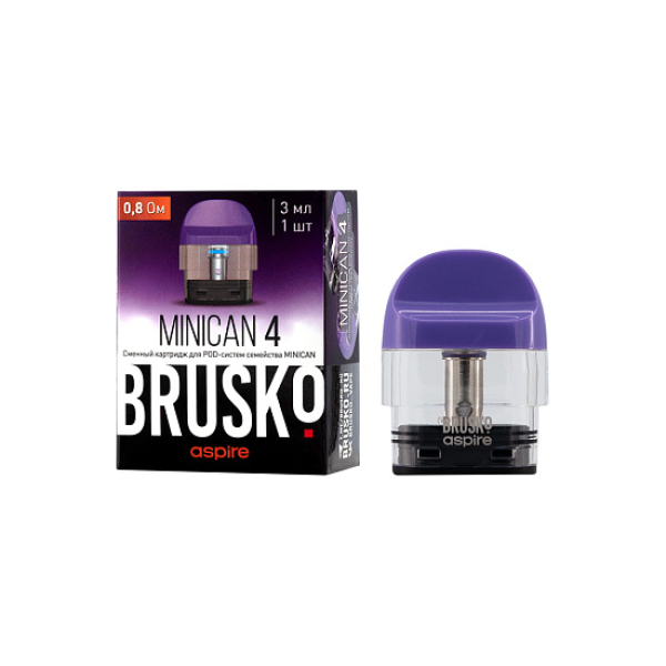 Сменный Картридж Brusko Minican 4 (3Мл) 0,8 Ом, Упак. 1 Шт синий в Севастополе