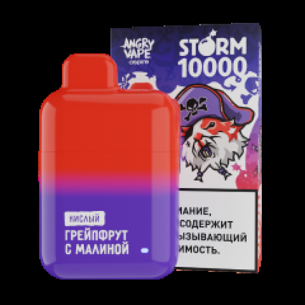 Электронка Angry Vape  Storm Грейпфрут С Малиной 10000 затяжек в Севастополе