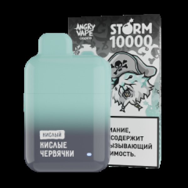 Электронка Angry Vape  Storm Кислые Червячки 10000 затяжек в Севастополе