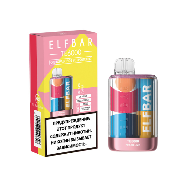 ЭСДН ELF BAR Te Персик Лайм 6000 затяжек в Севастополе