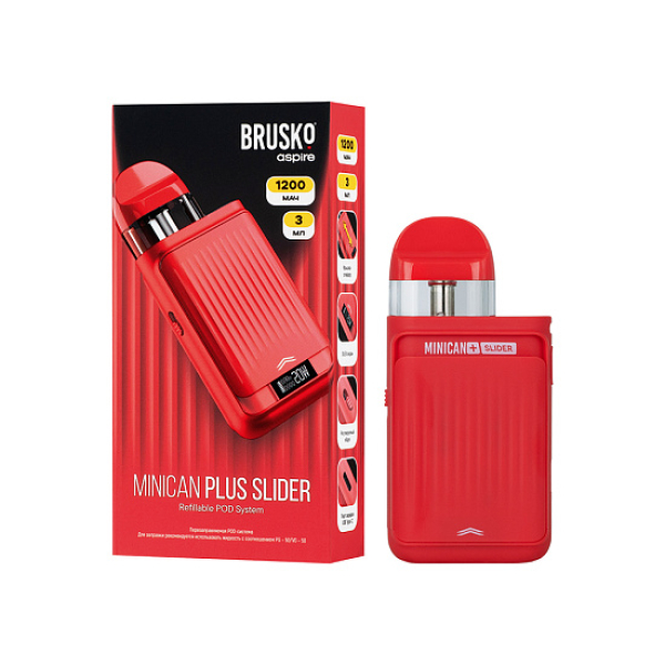 POD-система Brusko Minican Plus Slider Красный в Севастополе