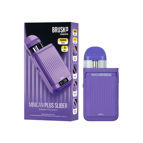 POD-система Brusko Minican Plus Slider Фиолетовый в Севастополе