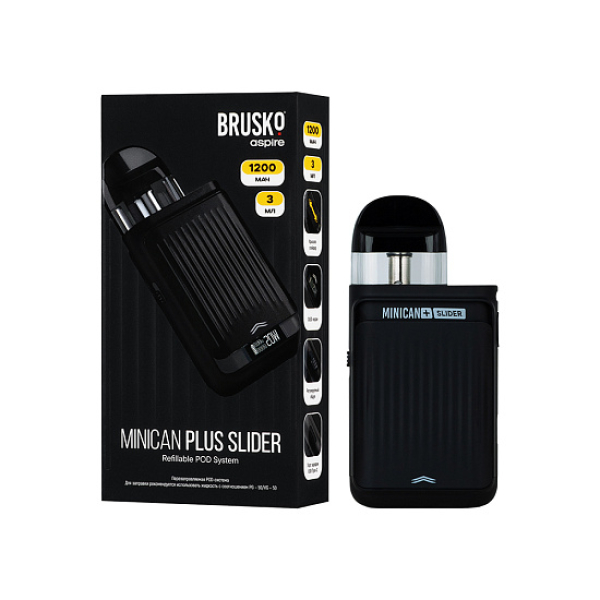 POD-система Brusko Minican Plus Slider Чёрный в Севастополе