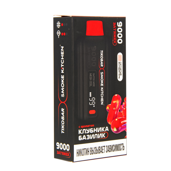 Электронка Tikobar X Smoke Kitchen Solo Клубника Базилик 9000 тяг в Севастополе