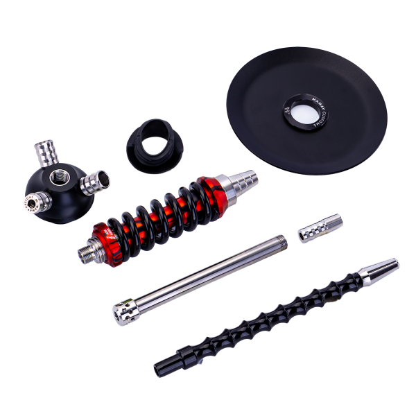Кальян Mamay Customs Coilover Micro Чёрно Красный Сплеш в Севастополе