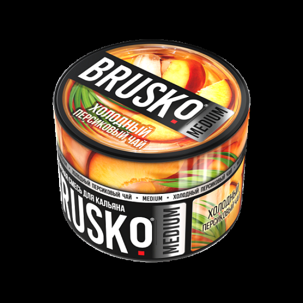 Бестабачная смесь Brusko Холодный Персиковый Чай Medium 50 грамм в Севастополе