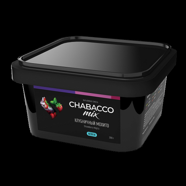 Бестабачная смесь Chabacco Mix Strawberry Mojito Клубничный Мохито  Medium 200 грамм в Севастополе