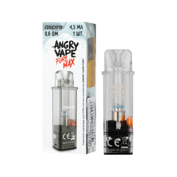 Картридж Angry Vape Fury Max Белый 45 мл 0.6 Ом ( 1 шт.) в Севастополе