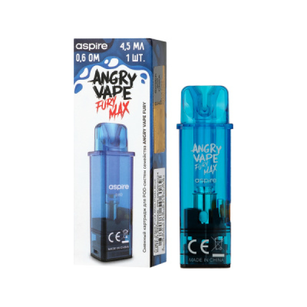 Картридж Angry Vape Fury Max Синий 45 мл 0.6 Ом ( 1 шт.) в Севастополе
