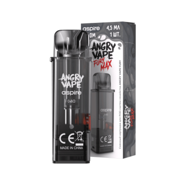 Картридж Angry Vape Fury Max Чёрный 45 мл 0.6 Ом ( 1 шт.) в Севастополе