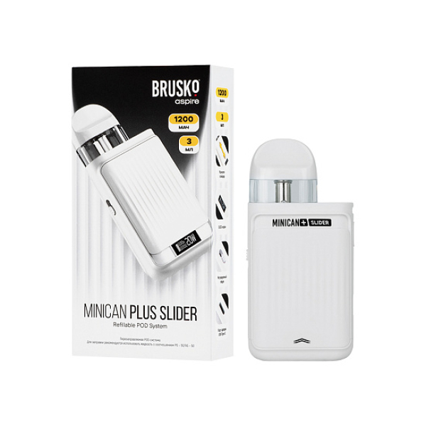 POD-система Brusko Minican      Plus Slider Белый в Севастополе